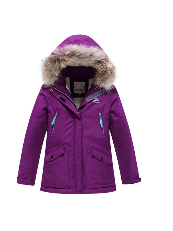 Winter Valianly teenage parka for girls purple 9238F